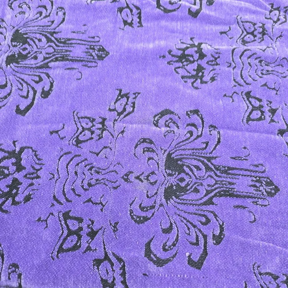 Disney Parks Scarf One Size Purple Black Haunted Mansion Reversible Fringe‎